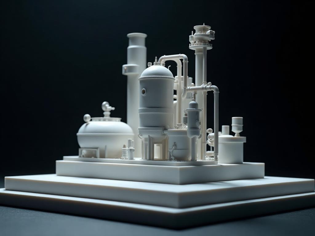 Precision 3D printed scale model of industrial system