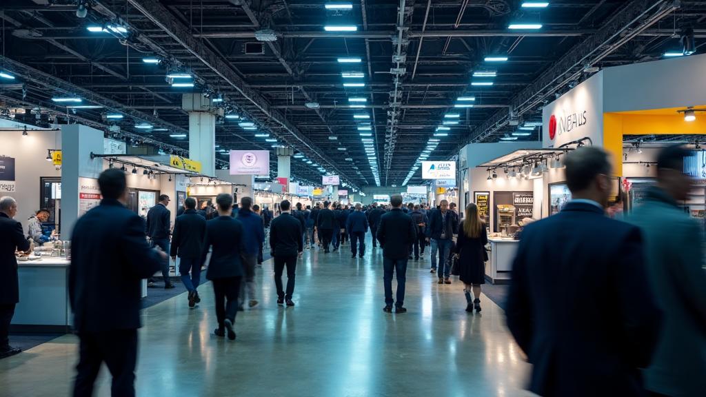 Busy industrial tradeshow floor